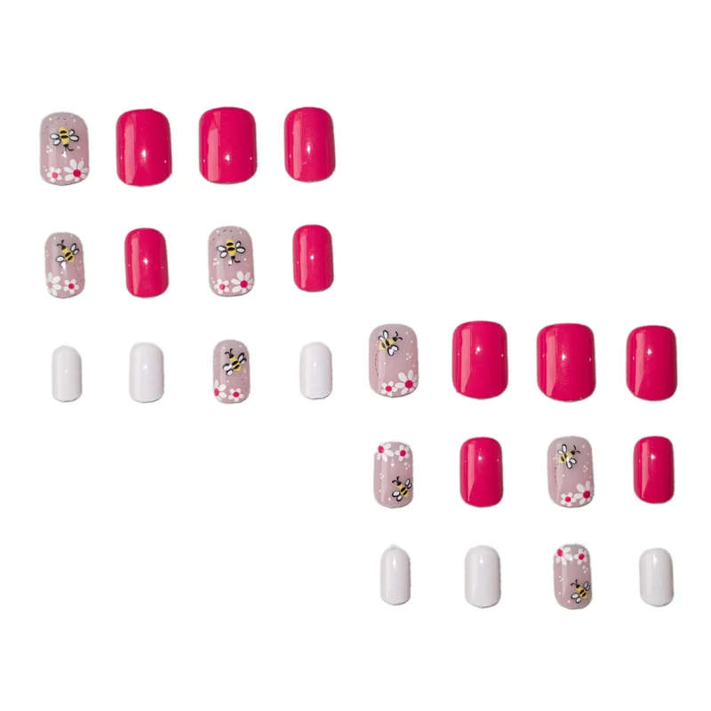 Künstlerisches florales bieneninspiriertes Nagelkunst-Set