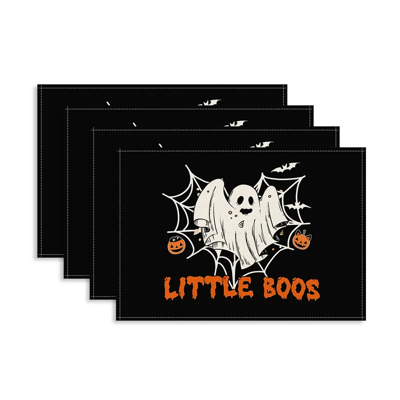 Mehrteiliges Halloween-Tischset aus abwischbarem Vinyl rutschfeste Platzdeckchen