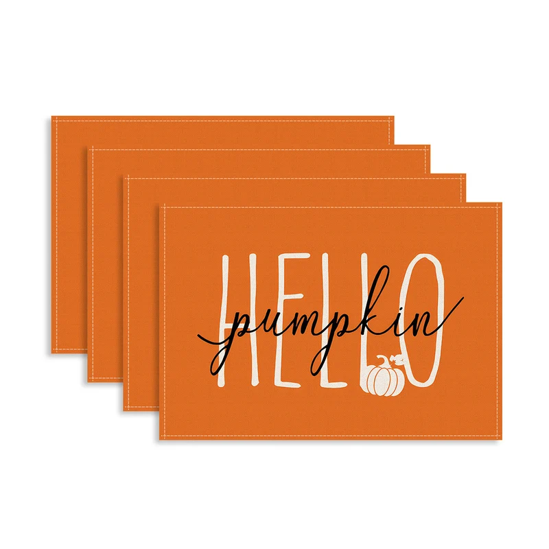 Mehrteiliges Halloween-Tischset aus abwischbarem Vinyl rutschfeste Platzdeckchen