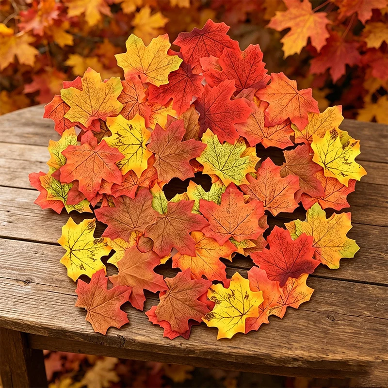 Künstliche Ahornblätter Tischdekoration aus flexiblem PU für herbstliche Gestecke