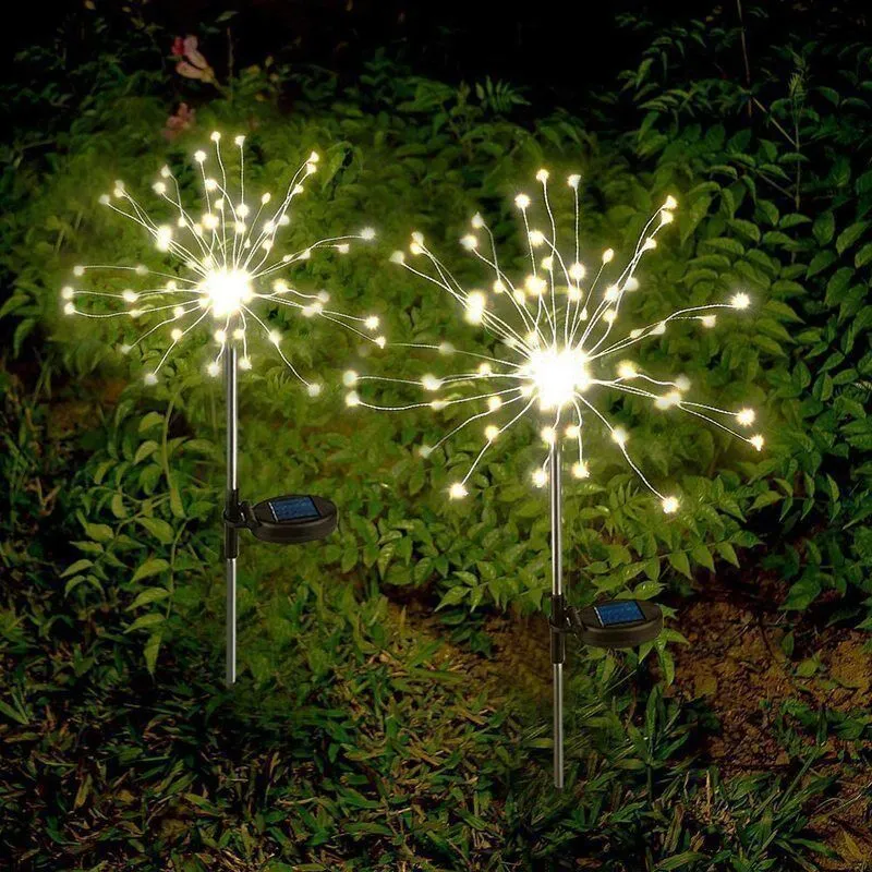 Wunderkerzen-Stil Solarbetriebene LED-Gartenstecker mit dynamischem Feuerwerkseffekt Skanto