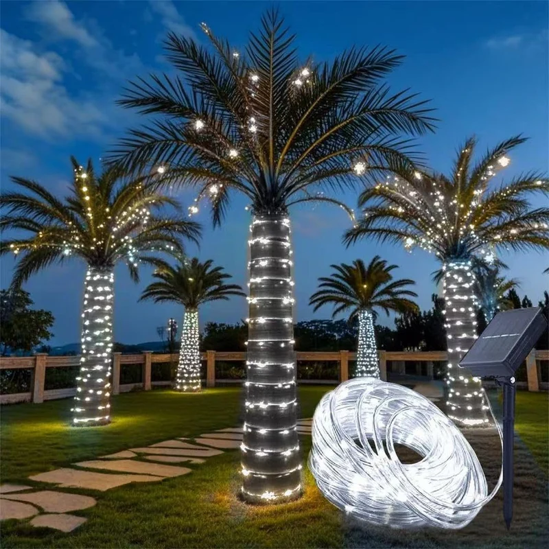 Solarbetriebene warmweiße flexible LED-Seilleuchten zum Umwickeln von Bäumen und zur Landschaftsgestaltung Skanto
