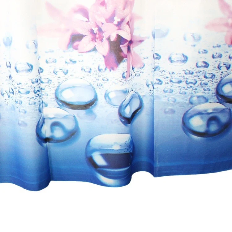 Wasserabweisender Duschvorhang Skanto mit Blumenmuster