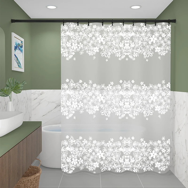Wasserdichter Duschvorhang Skanto mit Blumenmuster