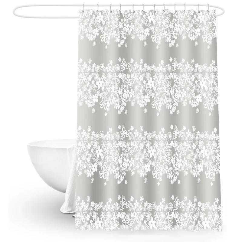 Wasserdichter Duschvorhang Skanto mit Blumenmuster