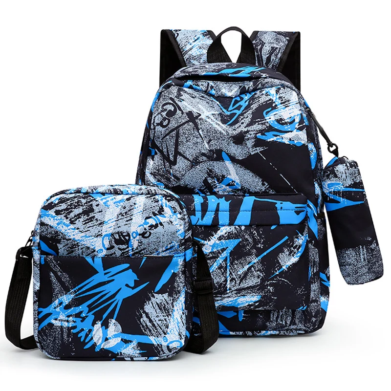 Graffiti-Druck Multifunktionaler Rucksack-Set Brehn