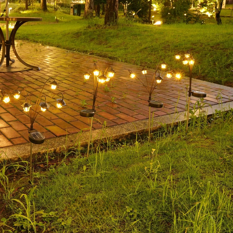 Dekorativer Solar-Laternen-Erdspieß-Cluster für Gartenwege Skanto