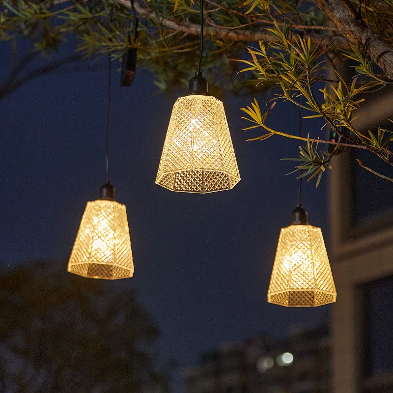 Solar-Pendelleuchte mit Kristallmuster, USB-wiederaufladbare LED Skanto