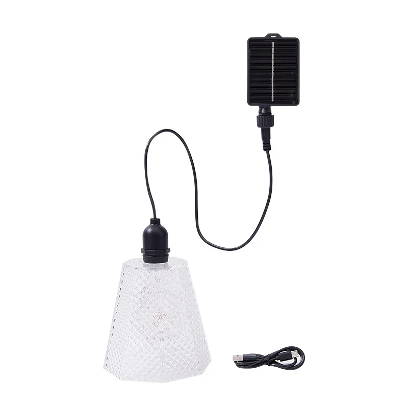 Solar-Pendelleuchte mit Kristallmuster, USB-wiederaufladbare LED Skanto