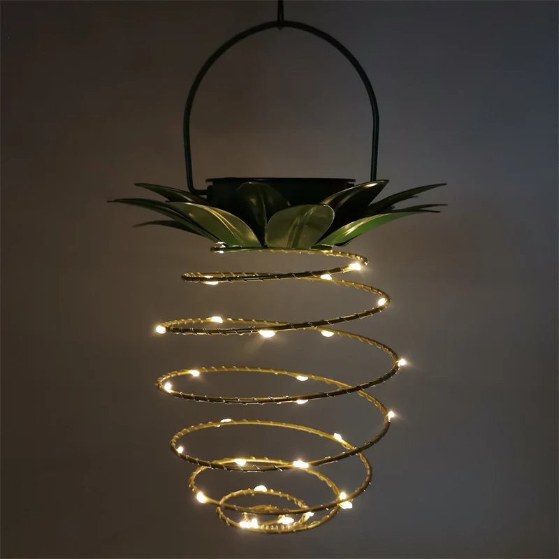 Spiral-Pendel-LED-Hängepflanzenlampe mit künstlichem tropischem Blätteraufsatz Skanto