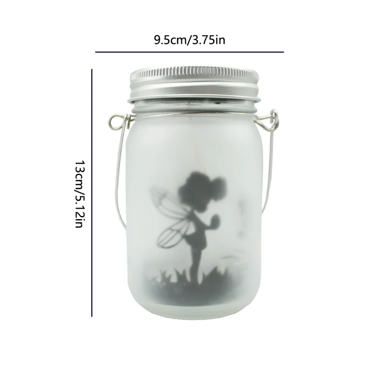 Solarbetriebene Milchglas-Feen-Silhouette-Mason-Jar-Laterne mit mehrfarbiger LED Skanto