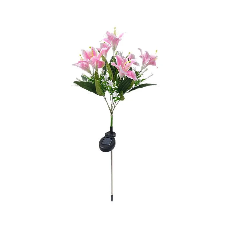 Solarbetriebene künstliche Lilien-Gartensteckerleuchten mit warmer LED-Lichterkette Skanto