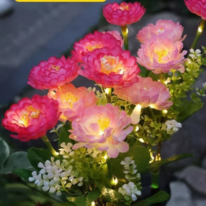 Solar Gartenstecker Kunstblumen LED Wegdekor Skanto