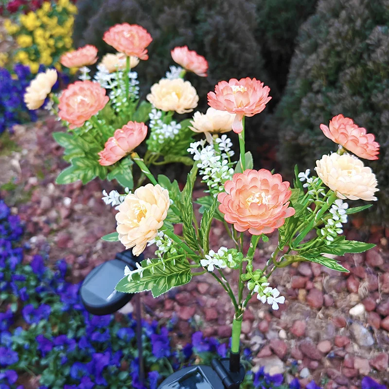 Solar Gartenstecker Kunstblumen LED Wegdekor Skanto