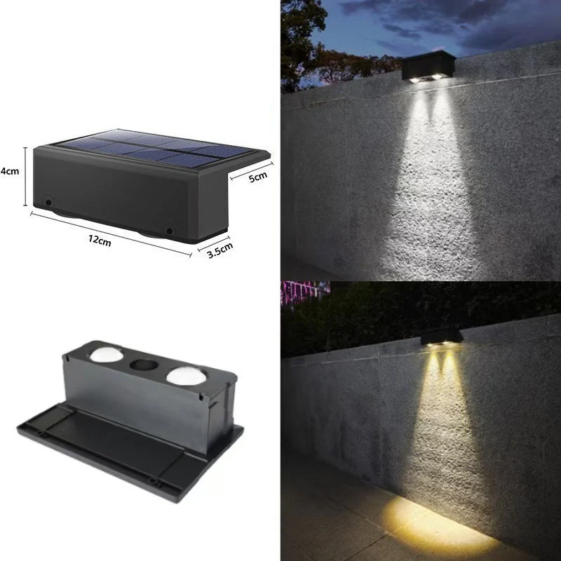 Outdoor Solar RGB Wandleuchte mit Doppelstrahl Wasserdichtes Design Skanto