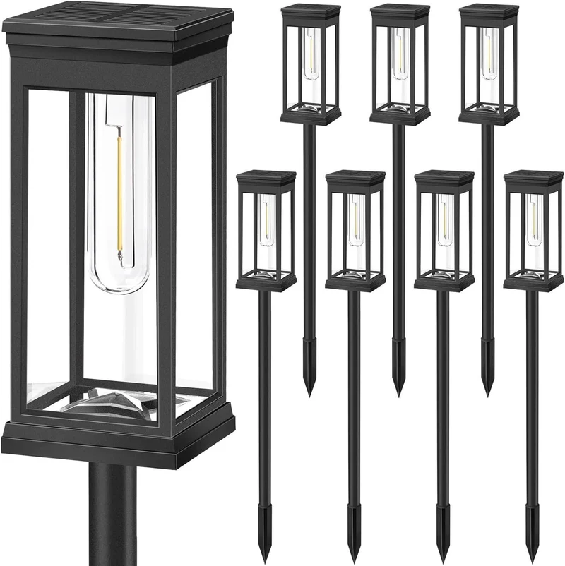 LED-Gartenstecker-Laterne mit mattierter Acrylplatte und wetterfestem Metallrahmen Skanto