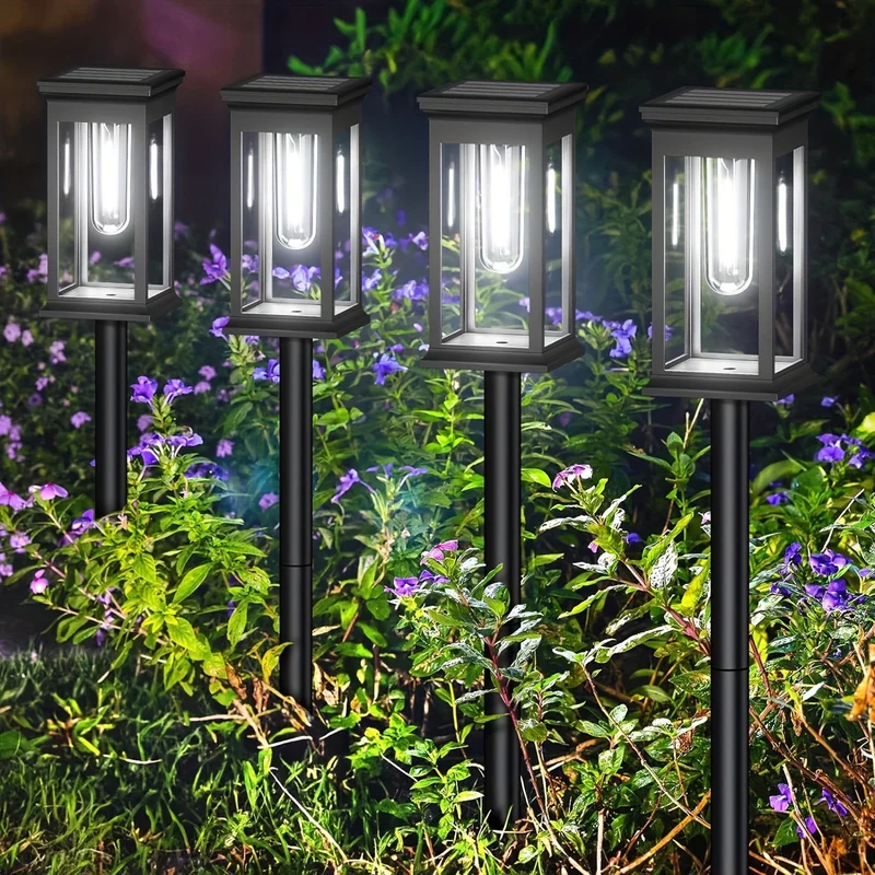 LED-Gartenstecker-Laterne mit mattierter Acrylplatte und wetterfestem Metallrahmen Skanto