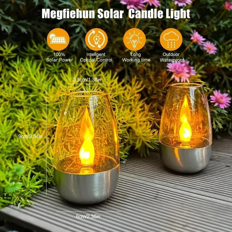 LED-Flammenlose Glas-Votivlaterne von Skanto mit realistischem Flackereffekt und Metallsockel Skanto