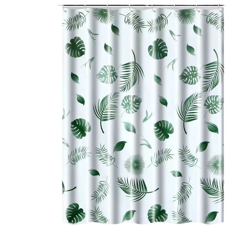Duschvorhang Skanto mit botanischem Blattmuster