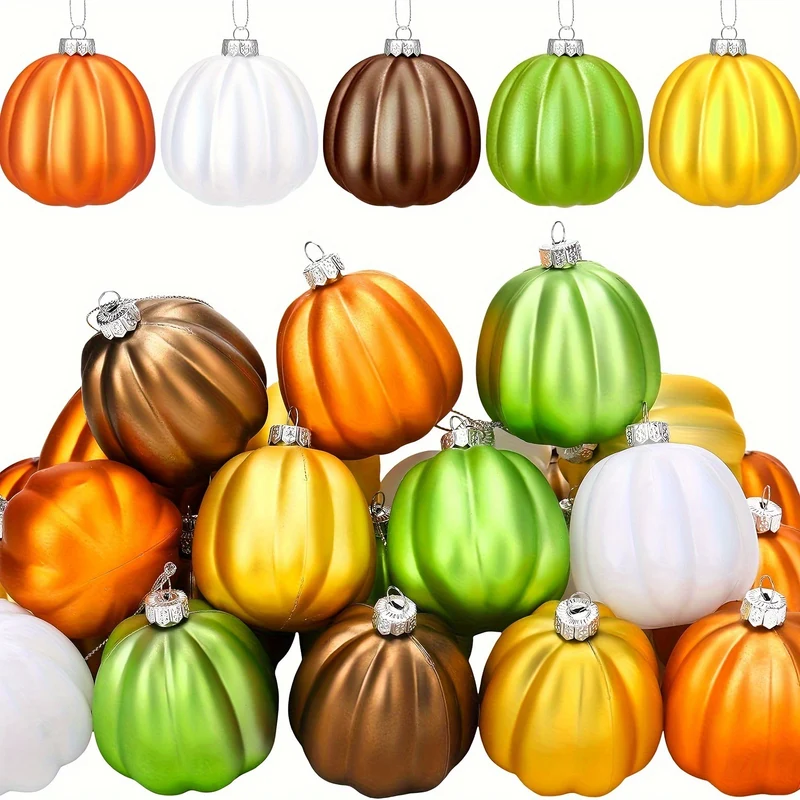 Hängende Weihnachtsanhänger im Kürbisglas-Design Ornament-Set