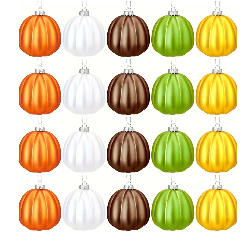 Hängende Weihnachtsanhänger im Kürbisglas-Design Ornament-Set