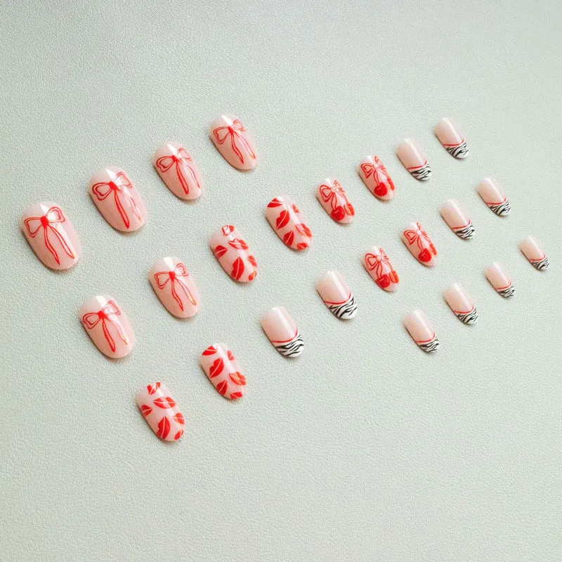 Künstlerisches Schleifen- und Kuss-Nagelkunst-Set