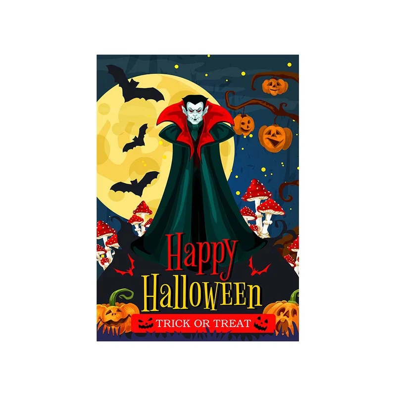 Halloween-Türposter mit großformatiger Grim-Reaper-Illustration und wiederverwendbarem PVC-Planenstoff