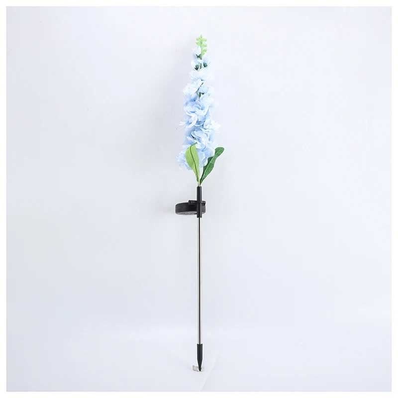 Dekorativer hoher künstlicher Delphinium-Gartenstecker mit Edelstahlspieß und verstellbarem Clip Skanto