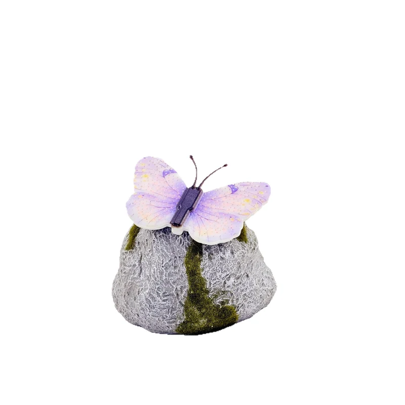 Dekorativer solarbetriebener Schmetterling auf Stein-LED-Gartenakzent Skanto
