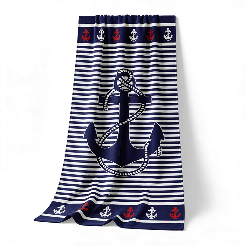 Strandtuch mit maritimem Anker-Design Skanto
