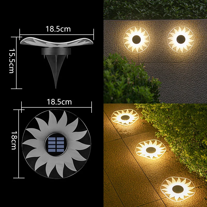 Dekoratives Solar-Acryl-Blütenblatt Gartenstecker Licht Skanto