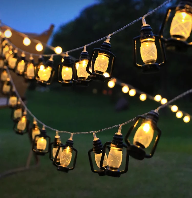 Dekorative Outdoor-LED-Stern- und Kugellichterkette, wetterfest, vielseitige Hängegirlande Skanto