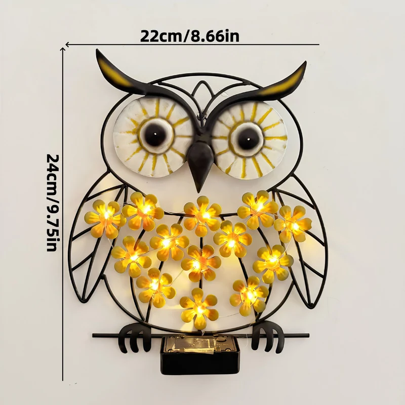 Dekorative Metall-Bienen-Wandleuchte mit integrierter LED-Lichterkette und Solarmodul Skanto
