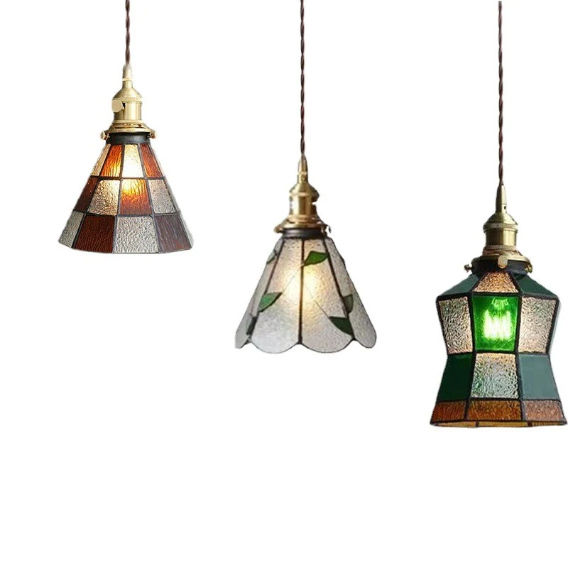 Verstellbare Vintage-Glas-Hängeleuchte