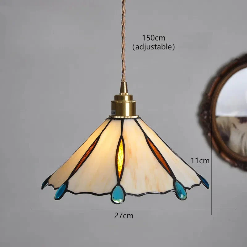 Verstellbare Vintage-Glas-Hängeleuchte