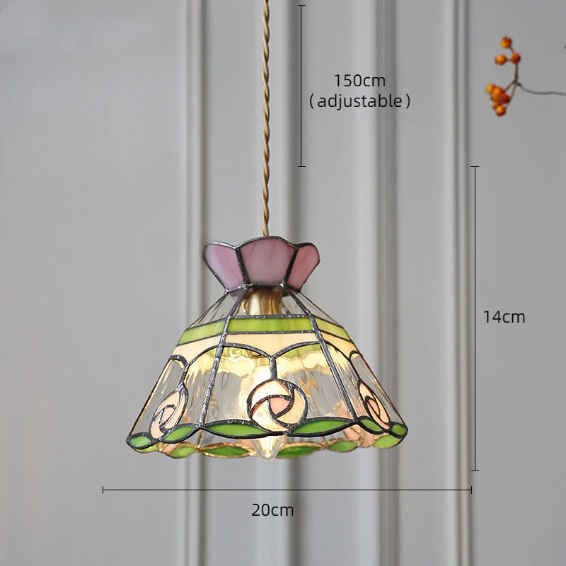 Verstellbare Vintage-Glas-Hängeleuchte