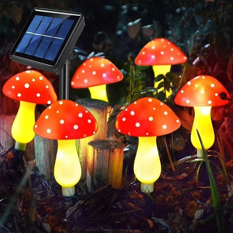 Bezaubernde Pilz-Wegeleuchten mit Keramik-Stil-Kappen und warmer LED-Beleuchtung Skanto