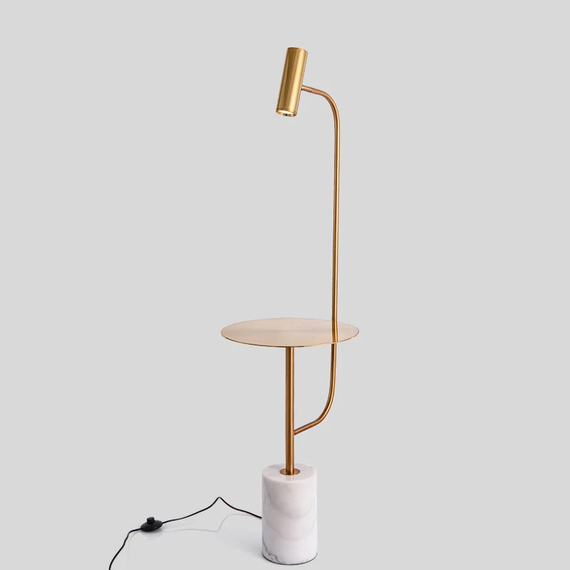 Moderne Marmor Basis Stehlampe mit integriertem Beistelltisch