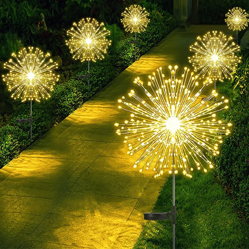 Skanto Solar LED Feuerwerk-Gartensteckerleuchten mit funktionalem Spritzdesign Skanto