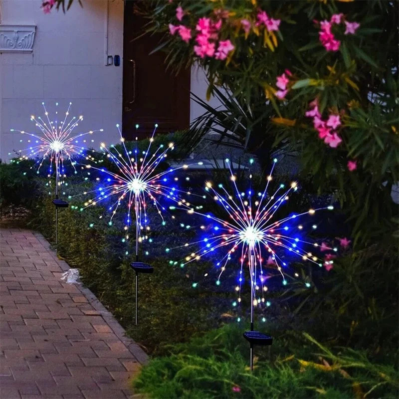 Skanto Solar LED Feuerwerk-Gartensteckerleuchten mit funktionalem Spritzdesign Skanto