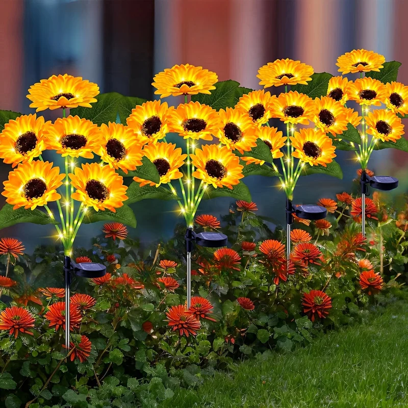 Solar-Dekorativer Sonnenblumen-Gartenstecker mit Multi-Bloom LED wasserdichtem Panel Skanto