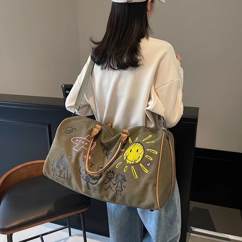 Verspielte Grafik Wochenend-Duffle-Tasche Brehn
