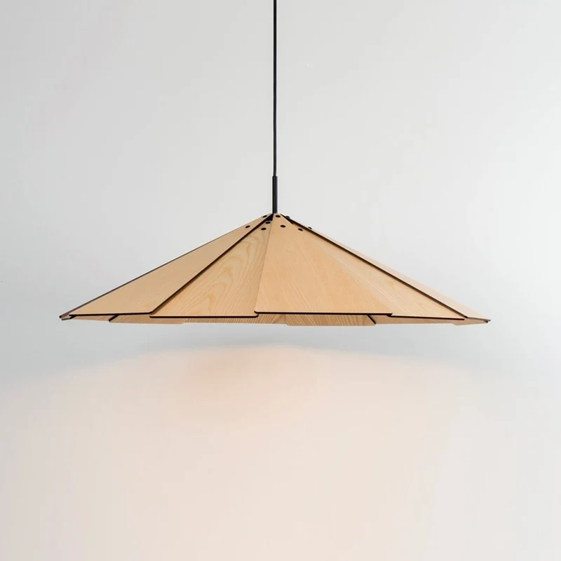 Moderne geometrische Holzhängelampe