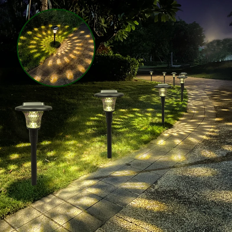 Skanto Solar-LED-Projektor-Erdspießleuchte mit farbwechselnder Kristalllinse und Dämmerungssensor Skanto