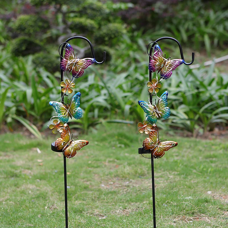 Solar-LED-Schmetterlings-Gartenstecker, dekoratives Metall-Gartenornament Skanto