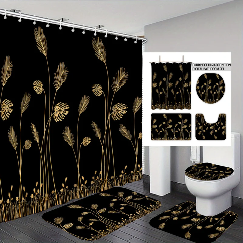Digitales Badezimmer-Deko-Set mit Botanik-Motiv Skanto