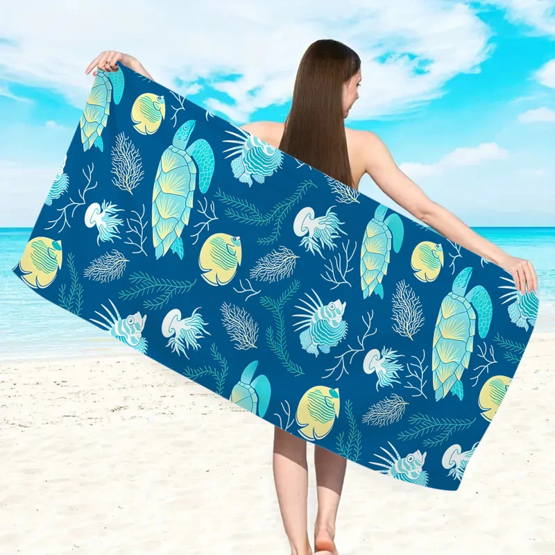 Strandtuch mit floralem Aquarell-Design Skanto