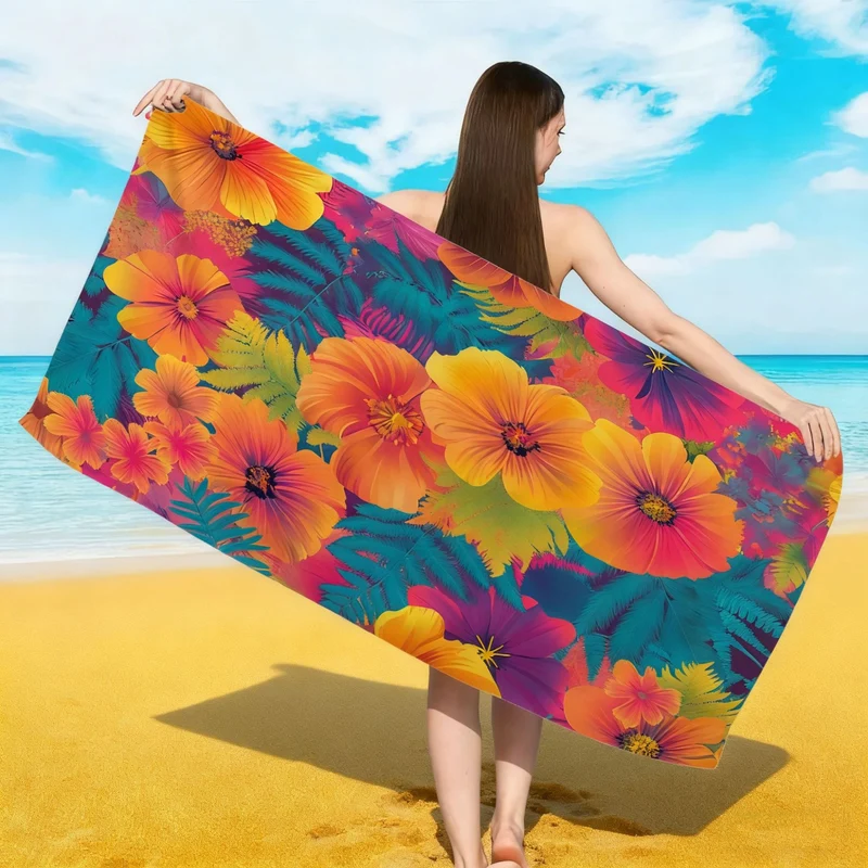 Strandtuch mit buntem Blumenmuster Skanto