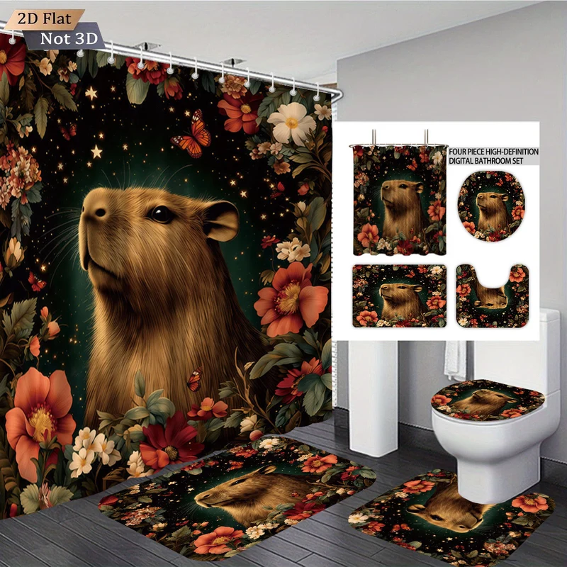 Vierteiliges Badezimmer-Set im niedlichen Bären-Design Skanto