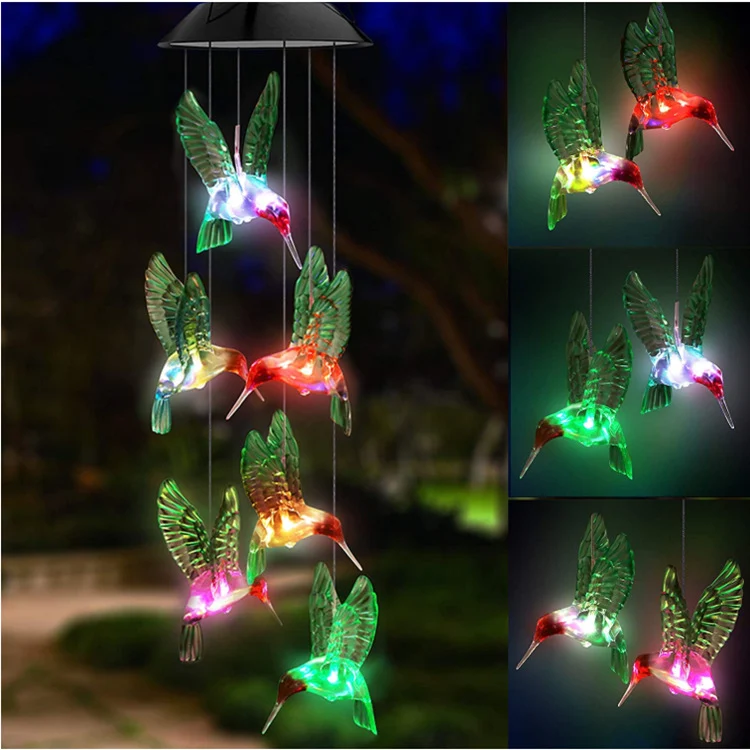 LED-Solar-Schmetterlings-Windspiel Garten-Hängeleuchte Skanto